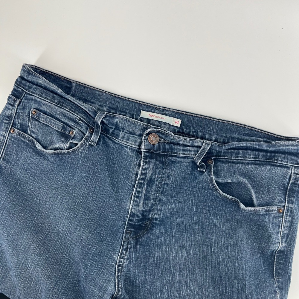 Levi's 505 Straight‎ Leg Denim Jeans Women's Size 14 Dark Wash Classic